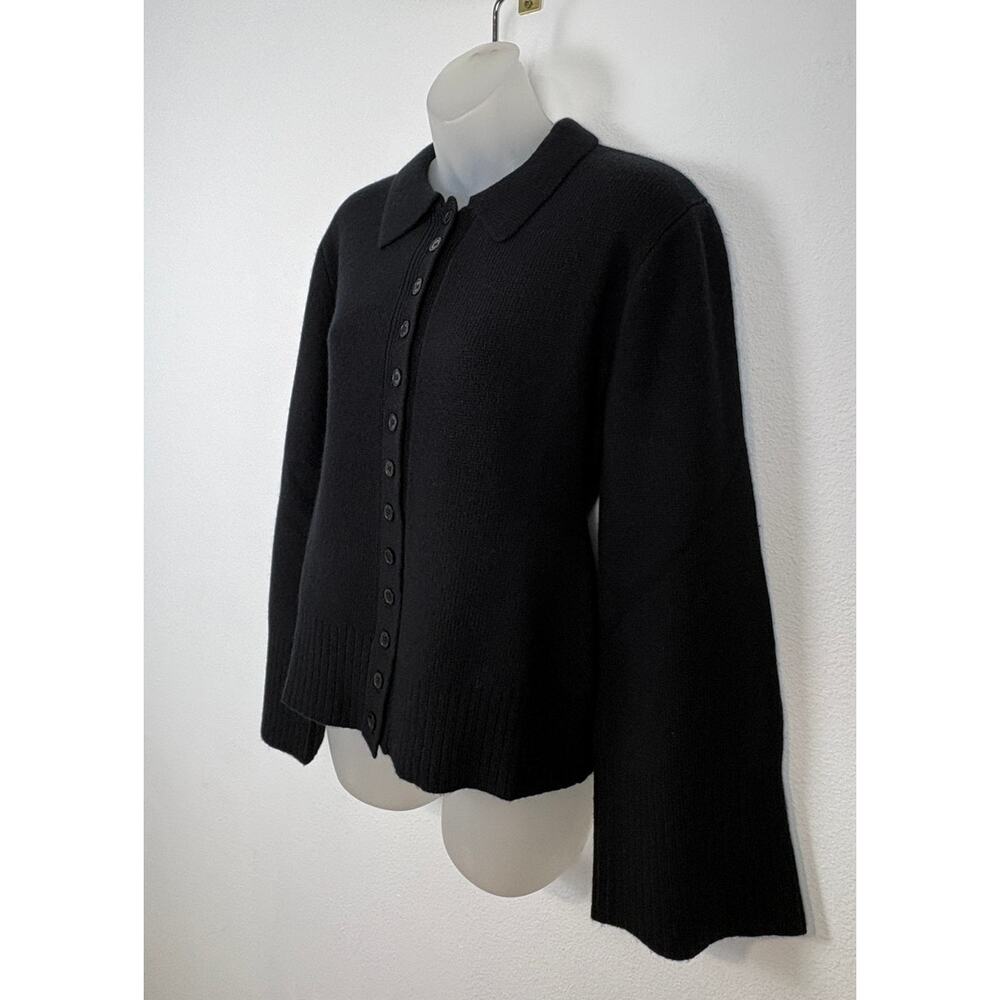J.Crew Milano Stitch Cinched Waist Cardigan Lambswool Sweater Black M NWT $168 - Picture 8 of 14